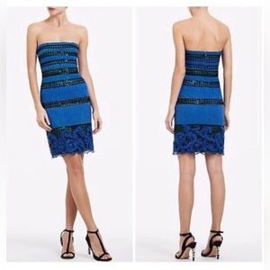 NWT BCBGMAXAZRIA Sequin and knitted Manuela Dress Blue, Black, Green